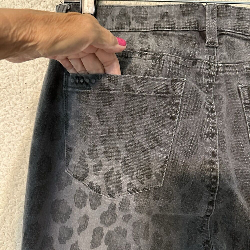 Blank NYC The Bond Ankle Skinny Jeans Womens Size 29 Gray Leopard Print Mid Rise - Picture 11 of 16
